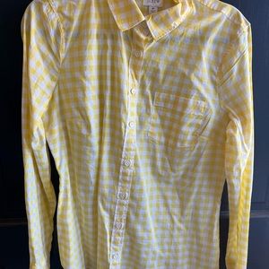 J. Crew Yellow Gingham women’s shirt size M